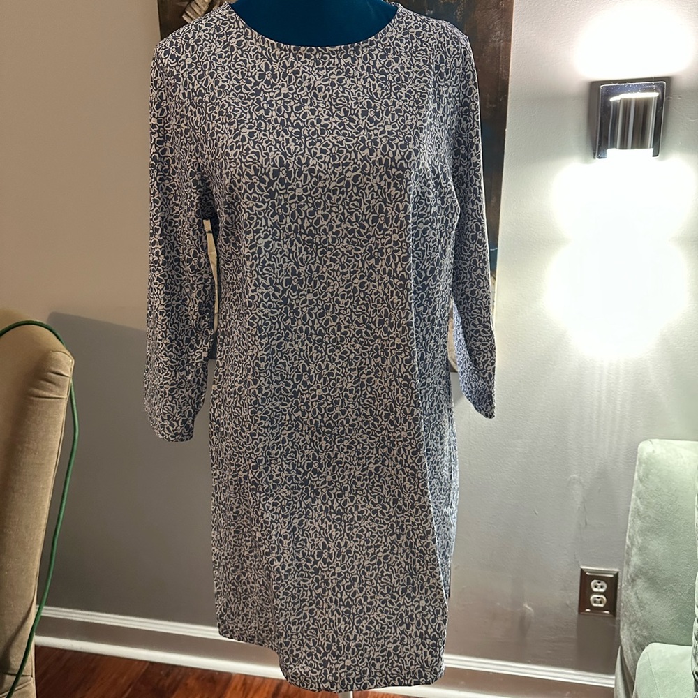 Southern Tide Blue and White Long Sleeve Dress